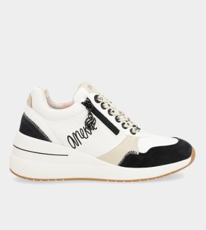 Anekke Black & White Wedge Schuhe | 3516-HUGKW