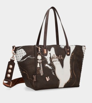 Anekke Large Brown Shopper Nature Shodō Handtasche | 8017-HUMVY