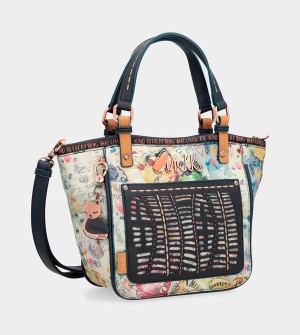 Anekke Nature Pachamama Navy Blue Printed Umhängetasche | 5619-GXQCN