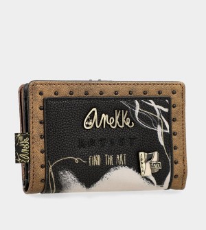 Anekke Nature Shodō Black Flexible Rfid Geldbörse | 5470-MZFLW