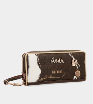 Anekke Nature Shodō Large Brown Rfid Geldbörse | 7108-VDISE