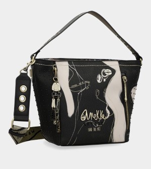 Anekke Nature Shodō Medium Black Umhängetasche | 6851-VMNUY