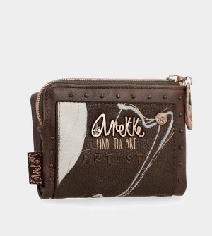 Anekke Nature Shodō Small Brown Rfid Geldbörse | 3592-PDJFG