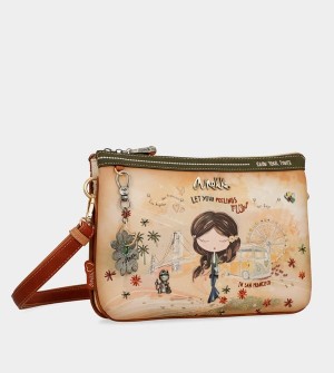 Anekke Peace & Love Camel Print Umhängetasche | 8195-DPNSJ