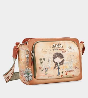 Anekke Peace & Love Camel Rectangular Umhängetasche | 4390-KFSEQ