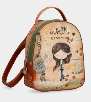 Anekke Peace & Love Camel Small Rucksäcke | 9640-VKGED
