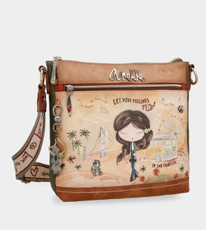 Anekke Peace & Love Camel Square Umhängetasche | 9860-ESXJW