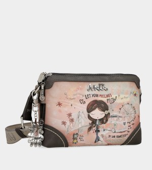 Anekke Peace & Love Pink 2-compartment Umhängetasche | 3956-ADFLW