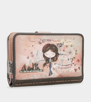 Anekke Peace & Love Pink Medium Rfid Geldbörse | 4083-SWVEB