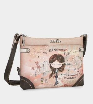 Anekke Peace & Love Pink Medium Umhängetasche | 5973-DKVCX
