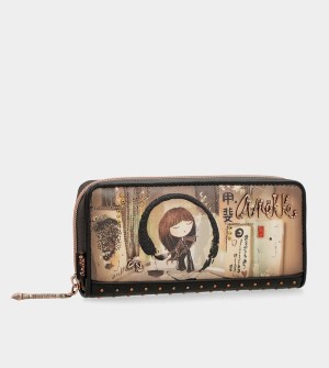 Anekke Shōen Large Black Rfid Geldbörse | 7538-ZWCYP