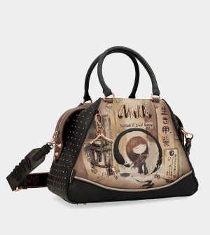 Anekke Shōen Large Black Umhängetasche | 2475-DZJNV