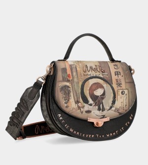 Anekke Shōen Oval With Flap Umhängetasche | 1573-SYWTH
