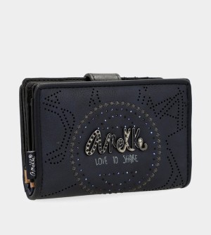 Anekke Studio Navy Blue Small Rfid Geldbörse | 8726-LQYKV