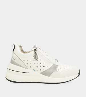 Anekke White Wedge With Polka Dots Schuhe | 8620-NJPVS