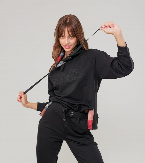 Anekke Black Hoodie Sweatshirts | 6597-MSZTW