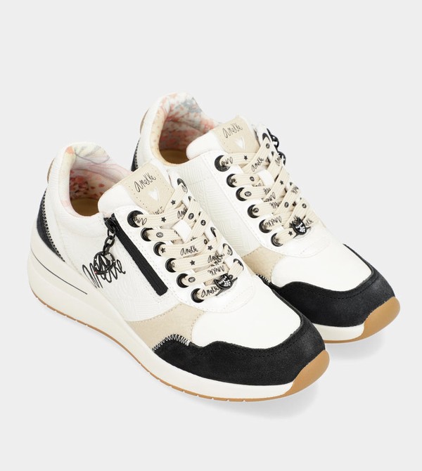 Anekke Black & White Wedge Schuhe | 3516-HUGKW