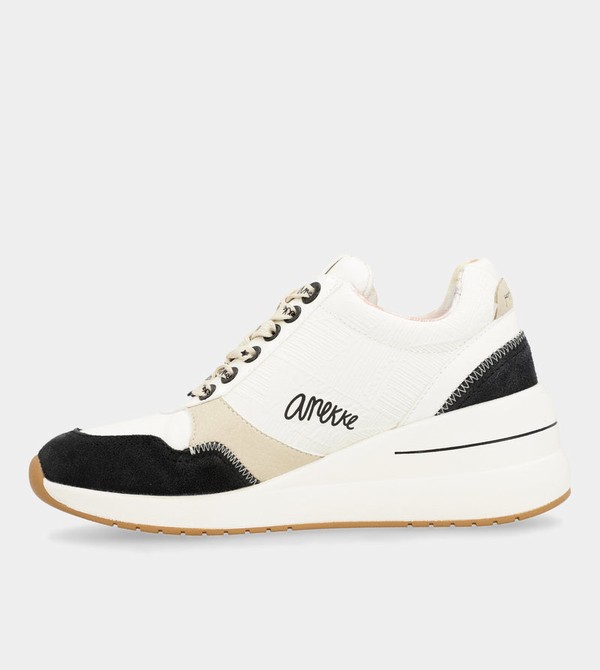 Anekke Black & White Wedge Schuhe | 3516-HUGKW