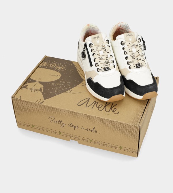 Anekke Black & White Wedge Schuhe | 3516-HUGKW
