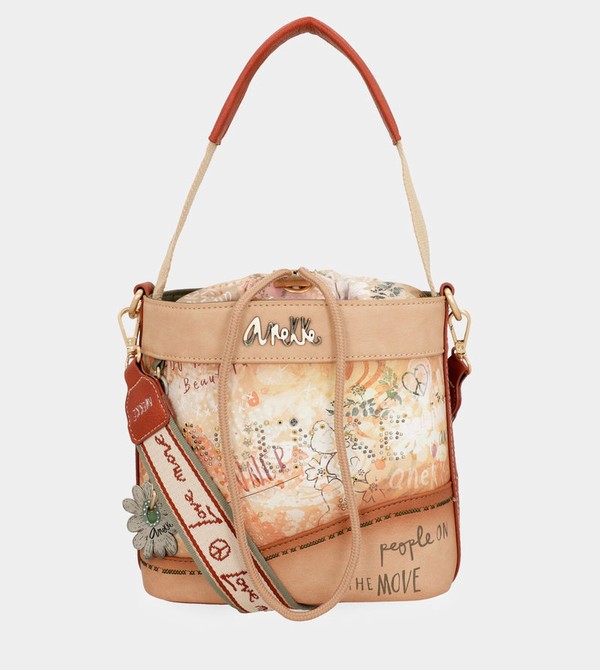 Anekke Flowers With Rope Closure Umhängetasche | 5927-SALPQ