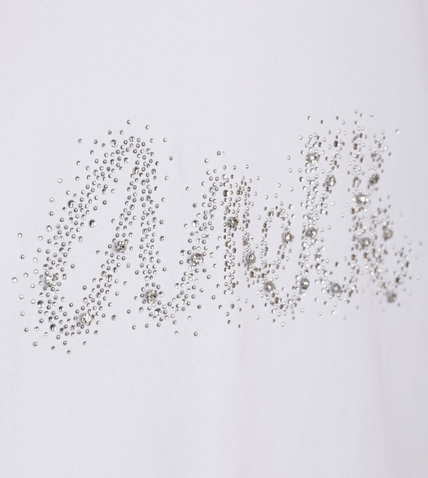 Anekke Glitter White T-shirts | 3875-QATZY