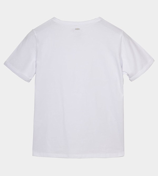 Anekke Glitter White T-shirts | 3875-QATZY