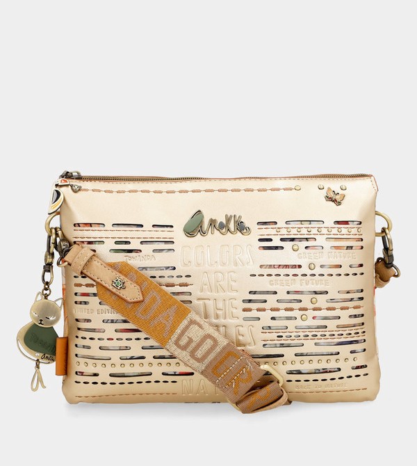 Anekke Nature Pachamama Golden With Two Compartments Umhängetasche | 7491-XJUKE