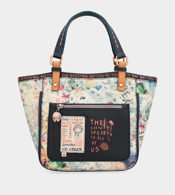 Anekke Nature Pachamama Navy Blue Printed Umhängetasche | 5619-GXQCN