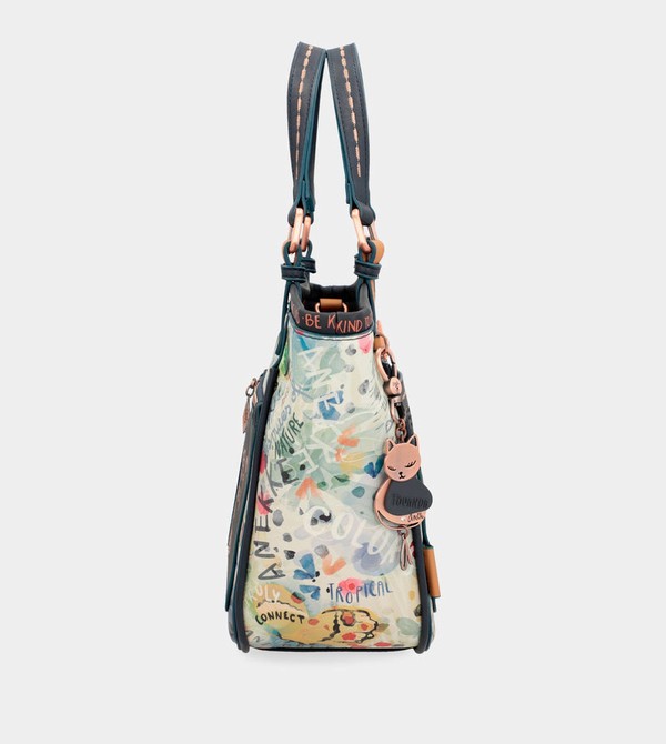 Anekke Nature Pachamama Navy Blue Printed Umhängetasche | 5619-GXQCN