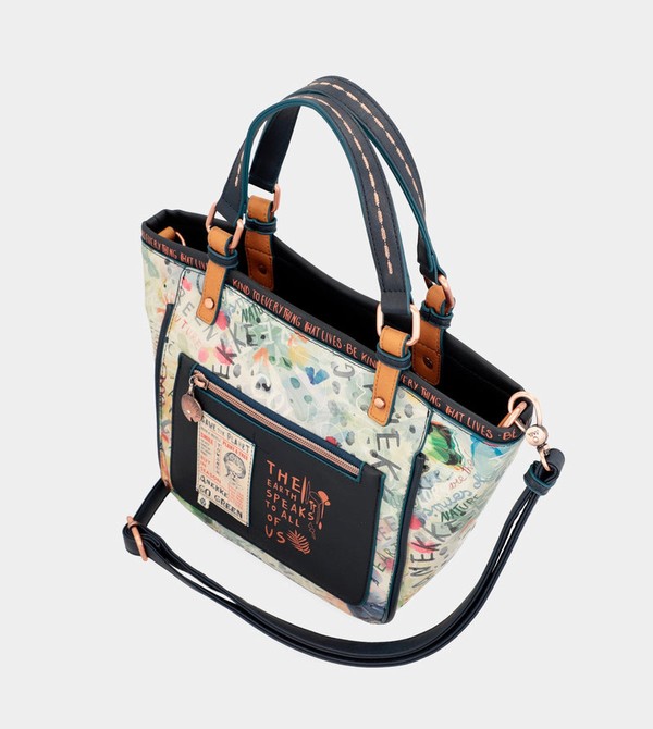 Anekke Nature Pachamama Navy Blue Printed Umhängetasche | 5619-GXQCN