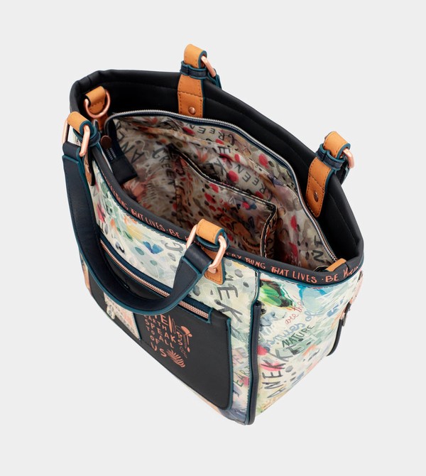 Anekke Nature Pachamama Navy Blue Printed Umhängetasche | 5619-GXQCN