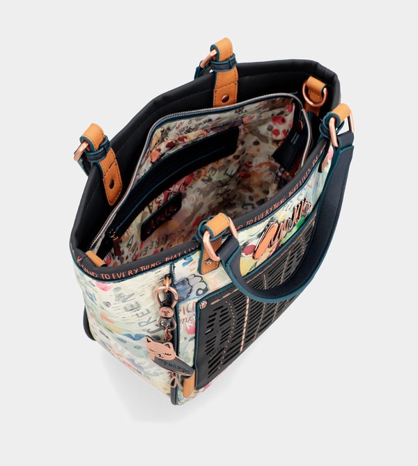 Anekke Nature Pachamama Navy Blue Printed Handtasche | 2437-JEAGY