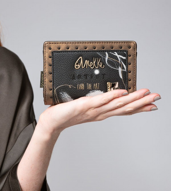 Anekke Nature Shodō Black Flexible Rfid Geldbörse | 5470-MZFLW