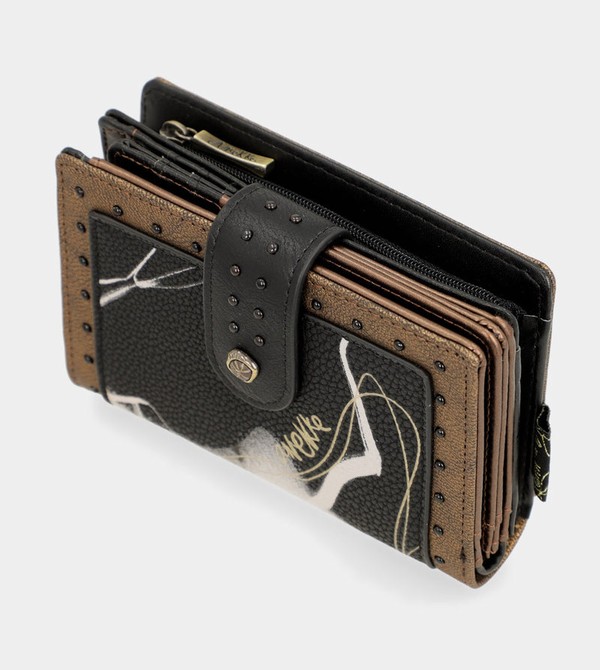 Anekke Nature Shodō Black Flexible Rfid Geldbörse | 5470-MZFLW
