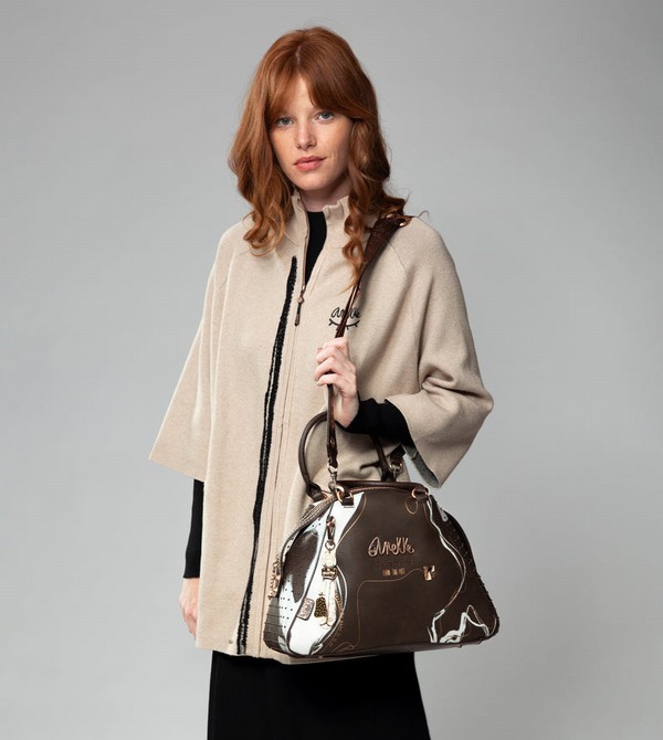Anekke Nature Shodō Brown 2-handle Umhängetasche | 9140-ZUYBS