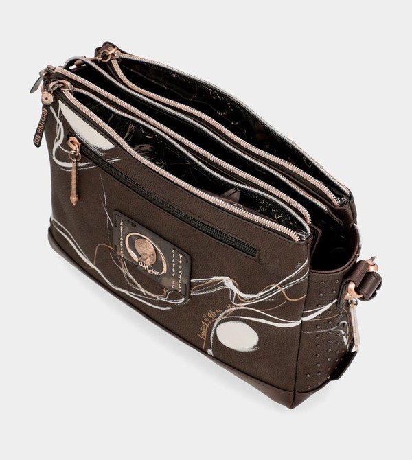 Anekke Nature Shodō Brown 3 Compartment Messenger Brown Umhängetasche | 1064-OPJKI