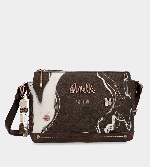 Anekke Nature Shodō Brown 3 Compartment Messenger Brown Umhängetasche | 1064-OPJKI