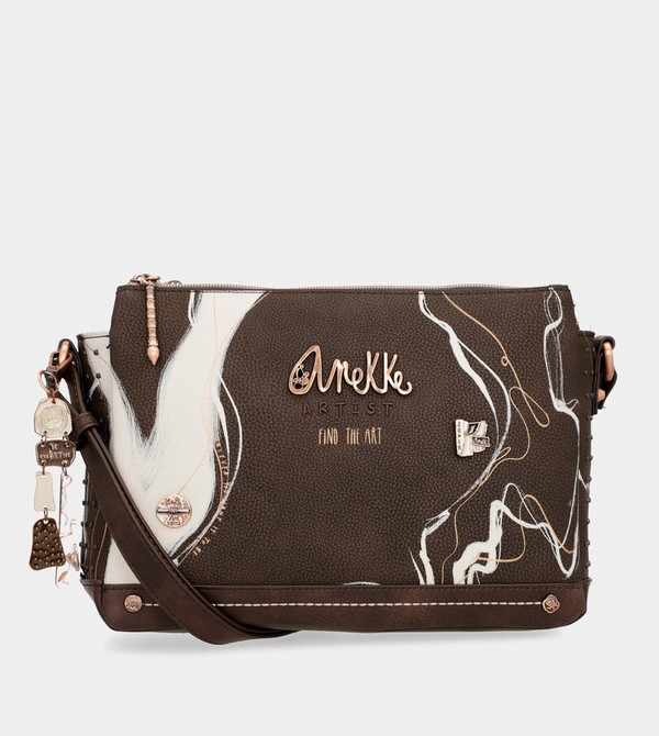Anekke Nature Shodō Brown 3 Compartment Messenger Brown Umhängetasche | 1064-OPJKI