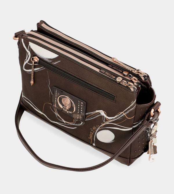 Anekke Nature Shodō Brown 3 Compartment Messenger Brown Umhängetasche | 1064-OPJKI