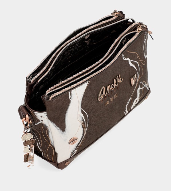 Anekke Nature Shodō Brown 3 Compartment Messenger Brown Umhängetasche | 1064-OPJKI