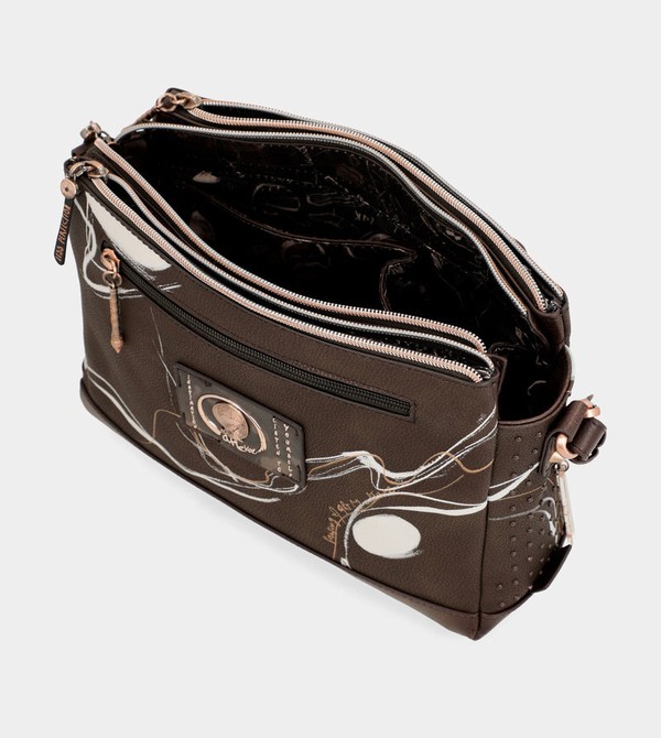 Anekke Nature Shodō Brown 3 Compartment Messenger Brown Umhängetasche | 1064-OPJKI