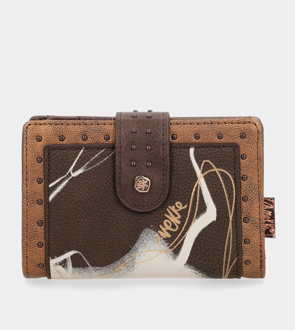 Anekke Nature Shodō Brown Flexible Rfid Geldbörse | 2938-MOALR