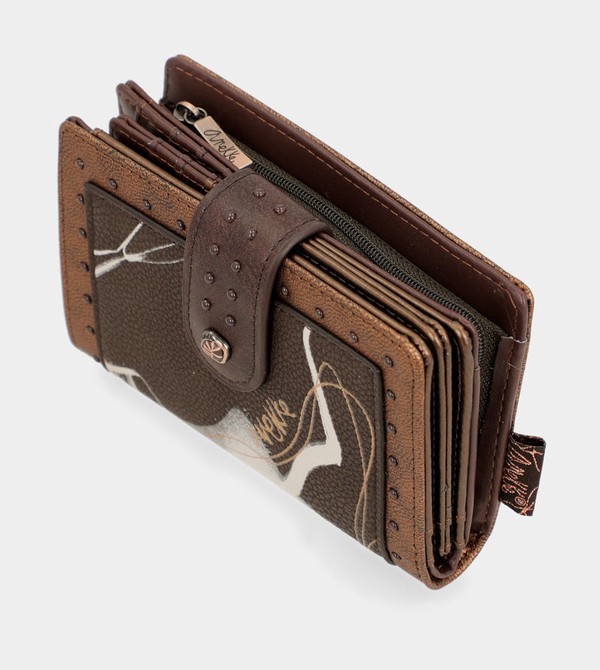Anekke Nature Shodō Brown Flexible Rfid Geldbörse | 2938-MOALR