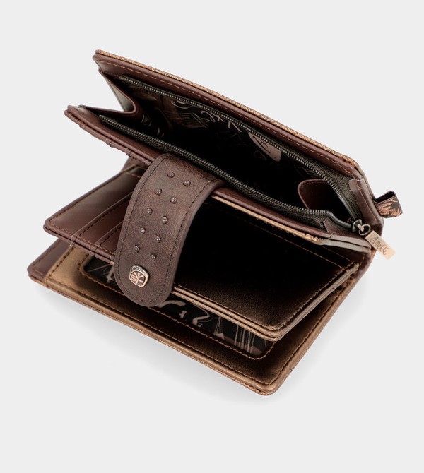Anekke Nature Shodō Brown Flexible Rfid Geldbörse | 2938-MOALR