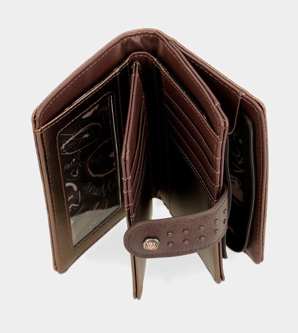 Anekke Nature Shodō Brown Flexible Rfid Geldbörse | 2938-MOALR
