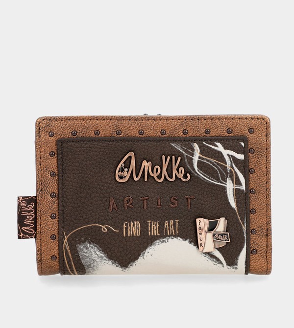 Anekke Nature Shodō Brown Flexible Rfid Geldbörse | 2938-MOALR
