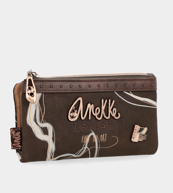 Anekke Nature Shodō Brown Rfid Flexi Brown Geldbörse | 3604-USAOT