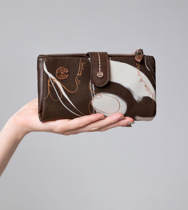Anekke Nature Shodō Brown Rfid Flexi Brown Geldbörse | 3604-USAOT