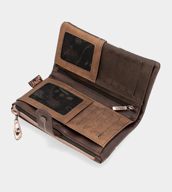 Anekke Nature Shodō Brown Rfid Flexi Brown Geldbörse | 3604-USAOT