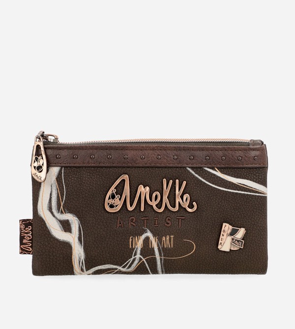Anekke Nature Shodō Brown Rfid Flexi Brown Geldbörse | 3604-USAOT